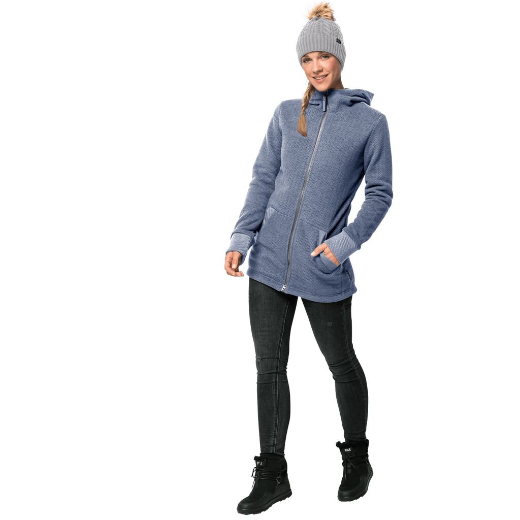 Jack Wolfskin PATAN LONG Női Fleece Kabát Világoskék Kék - SUATGW-546